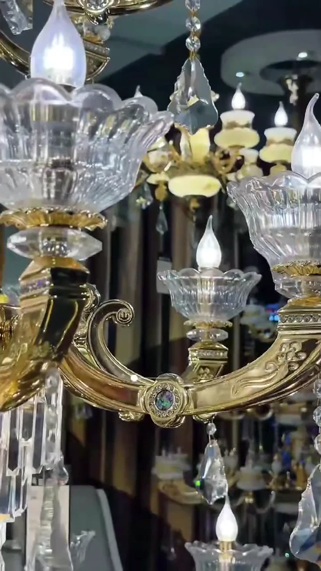 Close view of a chandelier from Lei’s published film